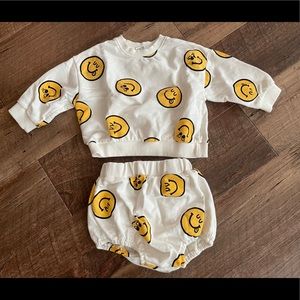 AT NOON Smiley sweatshirt and bloomer 1-2Y